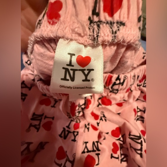 Pink and Red I❤️NY Print Pajama Pants medium - Picture 5 of 8